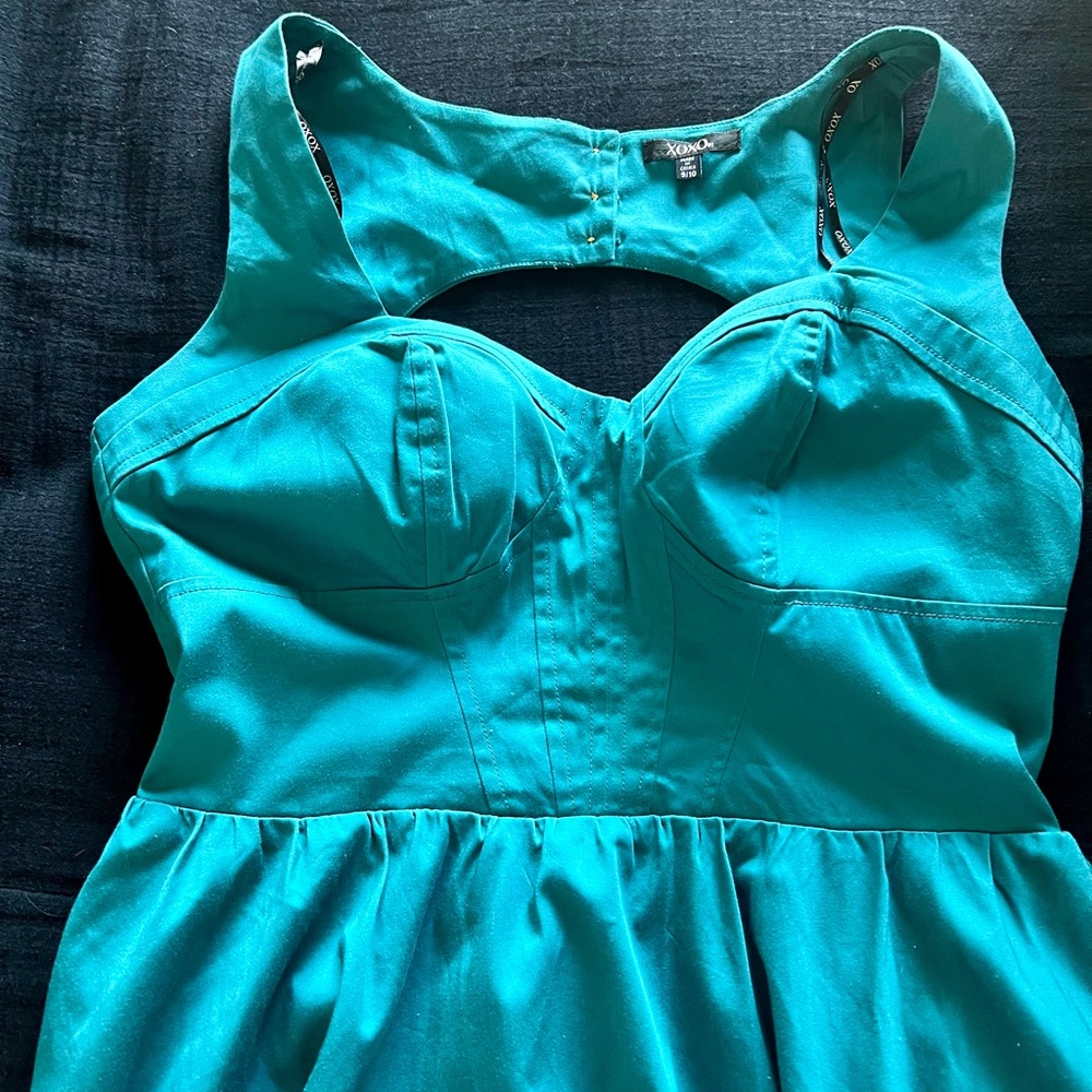 XOXO Y2K Teal Mini Dress - Picture 4 of 4
